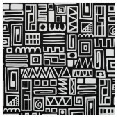 Abstraktes Muster 110122 - Weiß auf Schwarz Stoff (Muster)