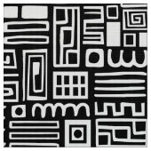 Abstraktes Muster 110122 - Weiß auf Schwarz Stoff (Nahaufnahme)