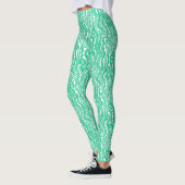 Abstraktes Muster 130621 - Sea Green on White Leggings (Links)
