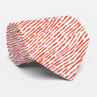 Abstraktes Muster 140523 - Rotes Orange und Weiß Krawatte