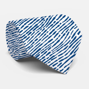 Abstraktes Muster 140523 - Shibori Blau und Weiß Krawatte