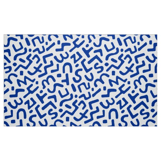 Abstraktes Muster 170822 - Navy Blue on White Stoff (Fat Quarter (45,7 x 55,9 cm))