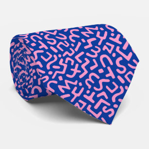 Abstraktes Muster 170822 - Rosa auf Navy Blue Krawatte