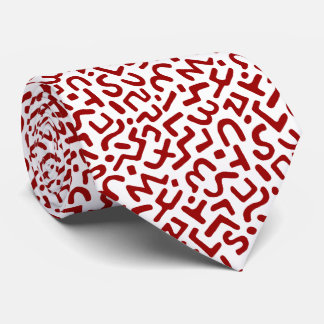 Abstraktes Muster 170822 - Ruby Red on White Krawatte