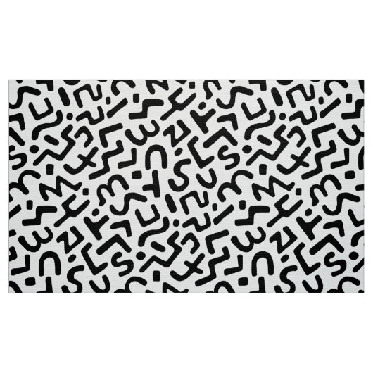 Abstraktes Muster 170822 - Schwarz auf Weiß Stoff (Fat Quarter (45,7 x 55,9 cm))
