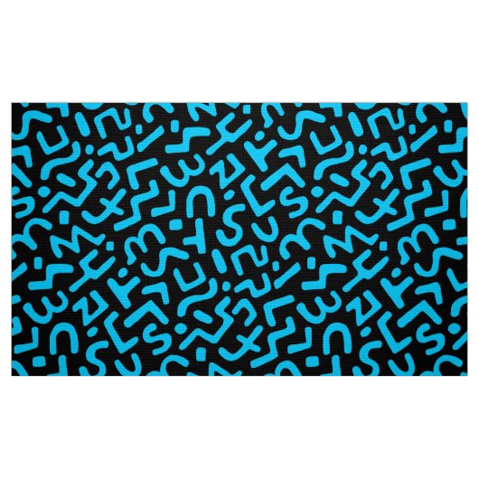 Abstraktes Muster 170822 - Sky Blue on Black Stoff (Fat Quarter (45,7 x 55,9 cm))