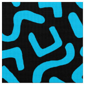 Abstraktes Muster 170822 - Sky Blue on Black Stoff (Nahaufnahme)