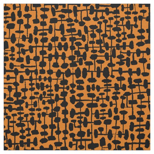 Abstraktes Muster 190621 Schwarz auf Orange Stoff (Muster)