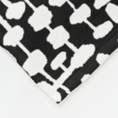 Abstraktes Muster 190621 Schwarz auf Weiß Fleece B (Ecke)