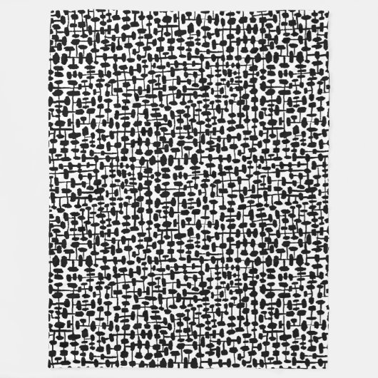 Abstraktes Muster 190621 Schwarzweiß Fleecedecke (Vorderseite)