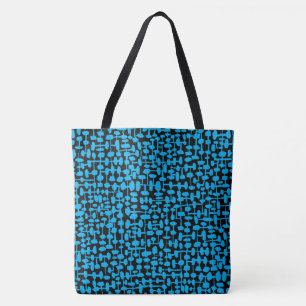 Abstraktes Muster 190621 Sky Blue and Black Tasche