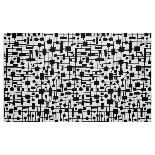 Abstraktes Muster 20517 - Schwarz auf Weiß Stoff (Fat Quarter (45,7 x 55,9 cm))