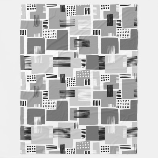 Abstraktes Muster 280817 - Grauschattierungen Fleecedecke (Vorderseite)