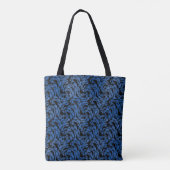 Abstraktes Muster 2 Töne Blau.b Schwarz BG Tasche (Rückseite)