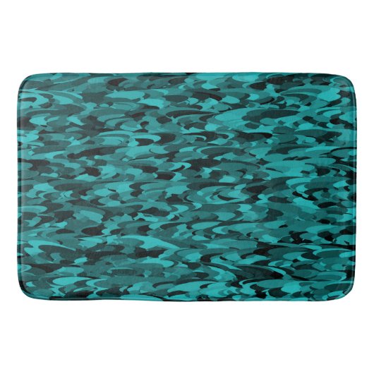 Abstraktes Muster Aquamarin Badematte (Vorderseite)