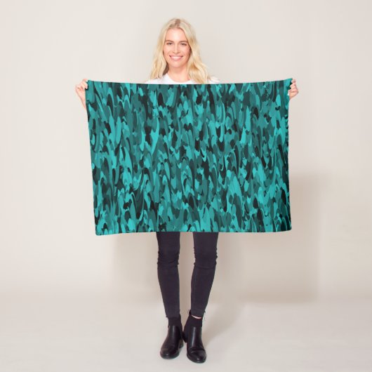 Abstraktes Muster Aquamarin Fleecedecke (Beispiel)