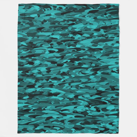 Abstraktes Muster Aquamarin Fleecedecke (Vorderseite)