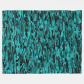 Abstraktes Muster Aquamarin Fleecedecke (Vorderseite (Horizontal))