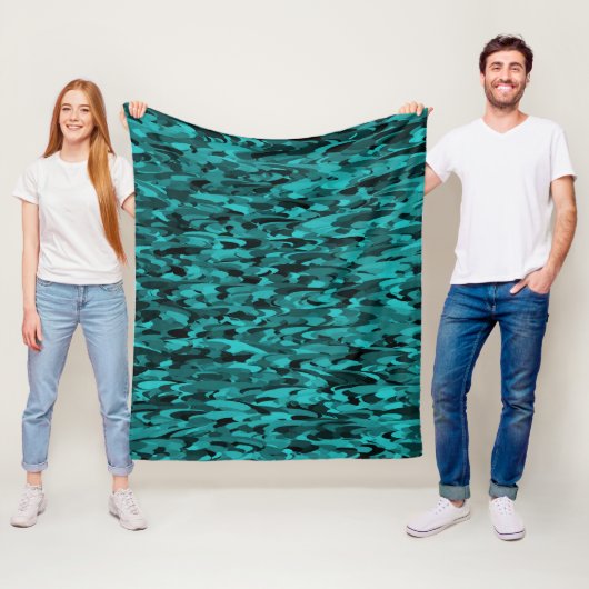Abstraktes Muster Aquamarin Fleecedecke (Beispiel)