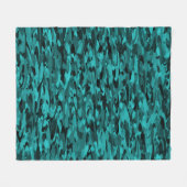 Abstraktes Muster Aquamarin Fleecedecke (Vorderseite (Horizontal))