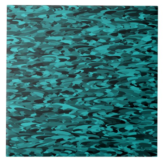 Abstraktes Muster Aquamarin Fliese (Vorderseite)