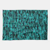 Abstraktes Muster Aquamarin Geschirrtuch (Horizontal)