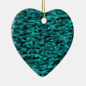 Abstraktes Muster Aquamarin Keramik Ornament (Rechts)