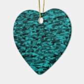 Abstraktes Muster Aquamarin Keramik Ornament (Links)