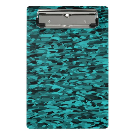 Abstraktes Muster Aquamarin Mini Klemmbrett (Vorderseite)