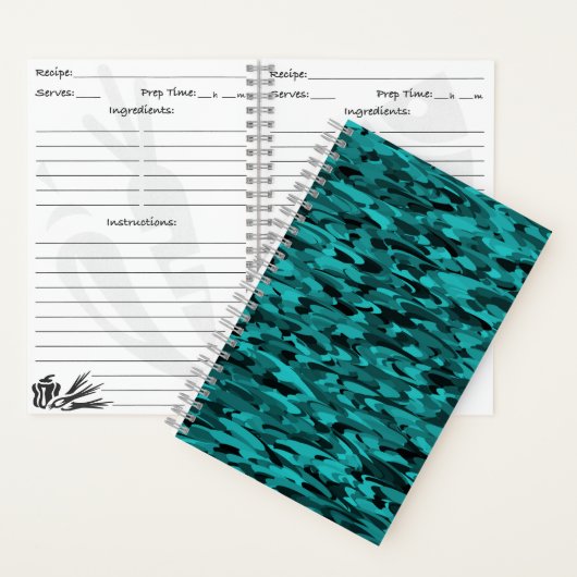 Abstraktes Muster Aquamarin Notizblock (Innen)