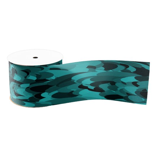 Abstraktes Muster Aquamarin Ripsband (Spule)