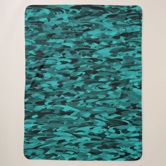 Abstraktes Muster Aquamarin Sherpadecke (Vorderseite)