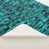 Abstraktes Muster Aquamarin Sherpadecke (3/4)