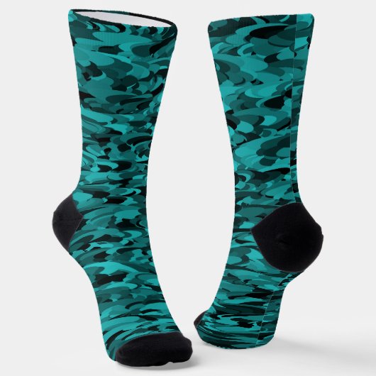 Abstraktes Muster Aquamarin Socken (Gewinkelt)