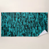Abstraktes Muster Aquamarin Strandtuch (Vorderseite)