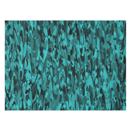 Abstraktes Muster Aquamarin Tischdecke (Vorderseite (Horizontal))