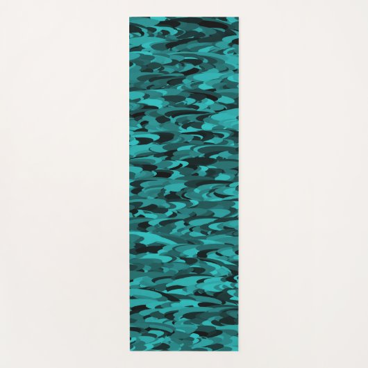 Abstraktes Muster Aquamarin Yogamatte (Vorderseite)