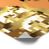 abstraktes Muster auf orangegelbem Hintergrund mit Poster (Ecke)