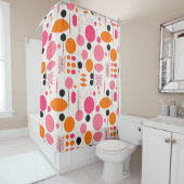 Abstraktes Muster aus dem Mittelalter, rosa und or Duschvorhang (Beispiel)