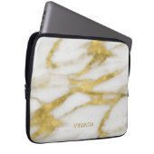 Abstraktes Muster aus exotischem Gold und weißem M Laptopschutzhülle (Vorne Rechts)