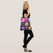 Abstraktes Muster aus farbenfrohen Blöcken Tasche (Am Model)