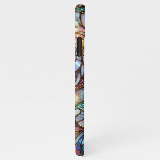 Abstraktes Muster aus gepolstertem Glas iPhone Hülle (Rechte Seite)