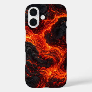 Abstraktes Muster aus geschmolzener Lava iPhone 16 Hülle
