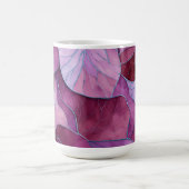 Abstraktes Muster aus lila Blättern Kaffeetasse (Mittel)