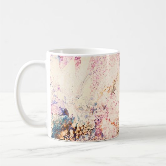 Abstraktes Muster aus Marmorflüssigkeiten Kaffeetasse (Links)