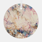 Abstraktes Muster aus Marmorflüssigkeiten Ornament Aus Glas (Rückseite)