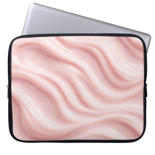 Abstraktes Muster aus rosa Creme Laptopschutzhülle (Vorderseite)