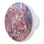 Abstraktes Muster aus rotem Mineralstein Keramikknauf (Rechts)