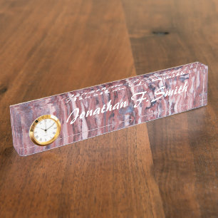 Abstraktes Muster aus rotem Mineralstein Namensplakette