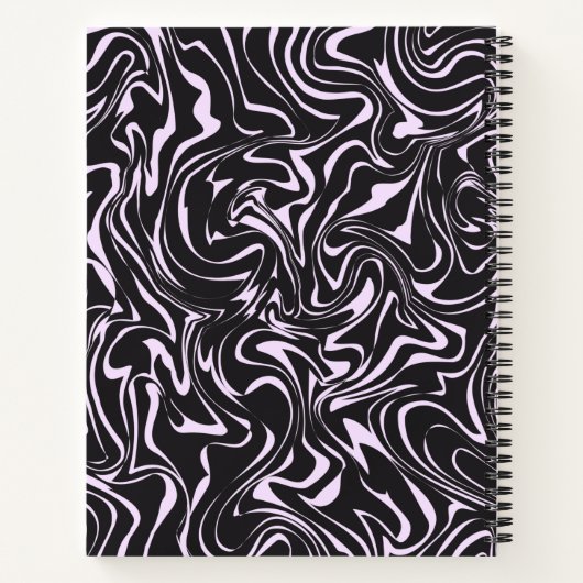 Abstraktes Muster aus schwarzem und rosa Marmor Notizblock (Rückseite)